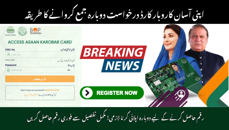 Resubmit Your Asaan Karobar Card Application